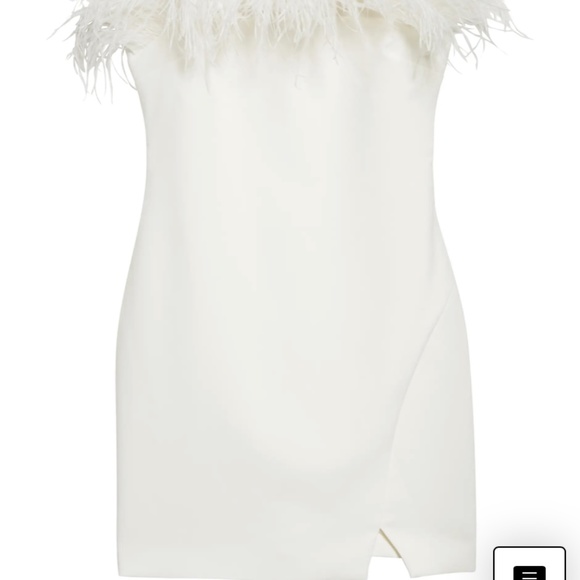 Likely- Katy White Mini Dress with Feathers - Picture 6 of 7
